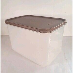 Tupperware Modular Mate Rectangle Storage Container #1848B 27.5 cups & Brown Lid